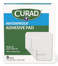 CURAD Almohadillas Adhesivas Impermeables Blancas, 4 x 4, Cuidado Avanzado de Heridas, 1 Caja, 8 Piezas - imagen 1
