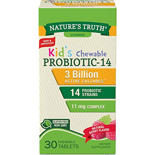 Probióticos para Niños Nature's Truth | 30 Tabletas Masticables | 3 Mil Millones de CFUs | Sabor a Baya | Suplemento Vegetariano, Sin OGM y Sin Gluten - imagen 6