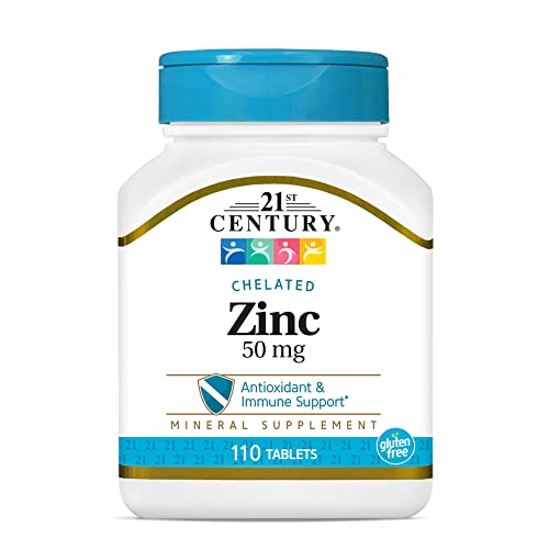 Tabletas de Zinc 50 Mg (Quelado) 21st Century, 110 Contenidos (Paquete de 1) - imagen 3