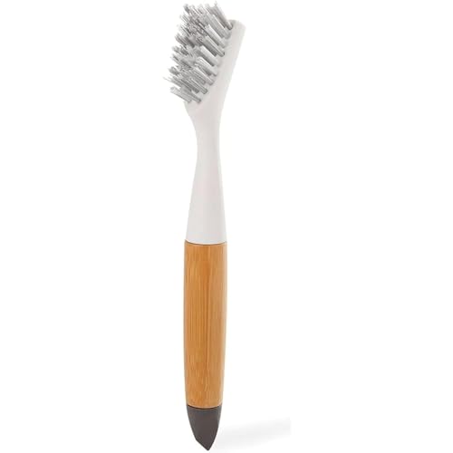 Cepillo de Limpieza Profunda Full Circle Micro Manager para Rincones, Ducha y Lechada, Cerdas Resistentes, Mango de Bambú Sostenible, Blanco - imagen 5