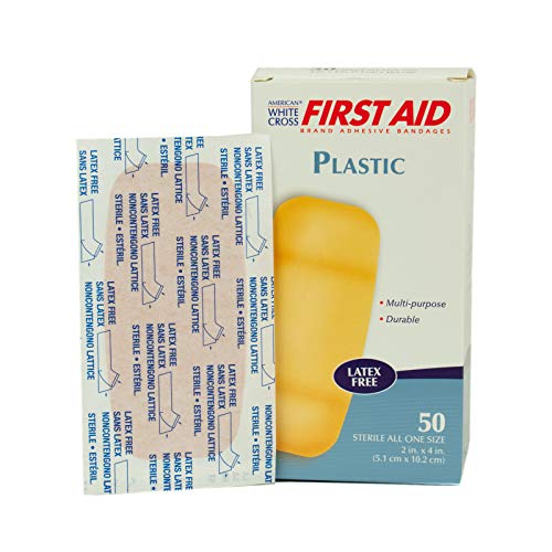 Curitas Adhesivas de Plástico American White Cross 261846, Sin Látex, Tiras Grandes de 2 x 4, Paquete de 50 Unidades - imagen 4