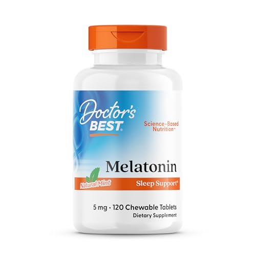 Melatonina 5mg Chewables de Doctors Best para adultos - Suplemento para dormir, 120 tabletas masticables, vegano, sin gluten, sabor a menta natural - imagen 3