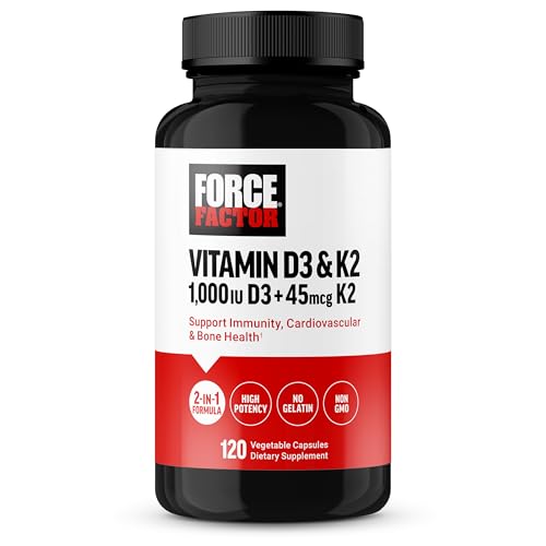 Force Factor Vitamina D3 K2 para Apoyar Inmunidad, Salud del Corazón y Huesos, Fórmula Vegana 2 en 1, Alta Potencia, 120 Cápsulas - imagen 3