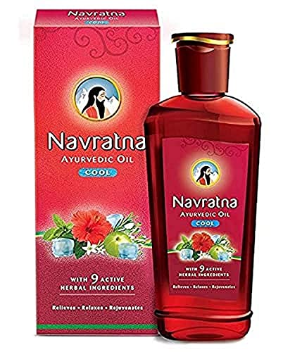Aceite Frío Ayurvédico Navratna | Con 9 Ingredientes Herbales Activos | Aceite Relajante para Masaje en el Cuero Cabelludo | Revitaliza y Fortalece - imagen 3