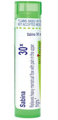 Boiron Sabina 30X para Flujo Menstrual Abundante con Dolor en los Muslos - 80 Gránulos - imagen 1