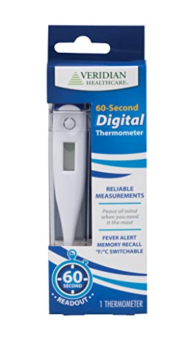 Termómetro Digital Veridian Healthcare | Lectura en 60 Segundos | Alerta de Fiebre + Memoria | Punta Rígida Clínica | Resistente al Agua y Fácil de - imagen 2