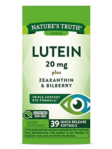 Luteína y Zeaxantina de Nature's Truth | 20 mg | 39 Softgels | con Arándano | Suplemento No Transgénico y Libre de Gluten - imagen 2