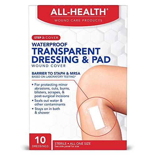 Vendas Transparentes Impermeables All Health, 2.375 x 4 in, Barrera para Heridas contra Staph y MRSA, Paquete de 10 unidades - imagen 3