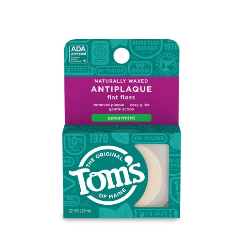 Hilo dental plano antiplaque Tom's of Maine, encerado naturalmente, sabor menta, 32 yardas - imagen 2