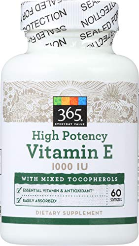 365 de Whole Foods Market, Vitamina E de Alta Potencia 1000 IU, 60 Cápsulas - imagen 1