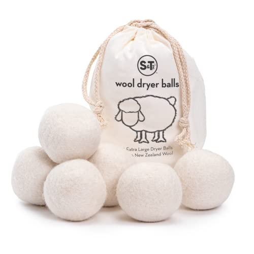 Pelotas de Secado de Lana de Nueva Zelanda XL S&T INC., Suavizante Natural para Ropa, Color Blanco, 2.9 in, Paquete de 6 - imagen 4