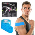 Cinta Kinesiology THERABAND Azul, 1 Rollo con Indicadores XactStretch, Cinta Deportiva Resistente para Hombro, Espalda y Rodilla, Sin Látex y - imagen 1