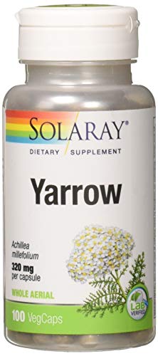 SOLARAY True Herbs Yarrow 320mg, Suplemento Herbal de Yarrow - No GMO, Vegano, Sin Gluten, Verificado en Laboratorio, 100 Cápsulas Veganas, 100 - imagen 6