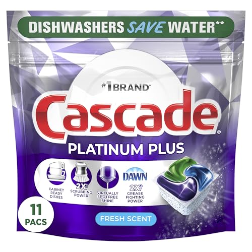 Cápsulas de detergente para lavavajillas Cascade Platinum ActionPacs, Fresco, 11 piezas - imagen 2