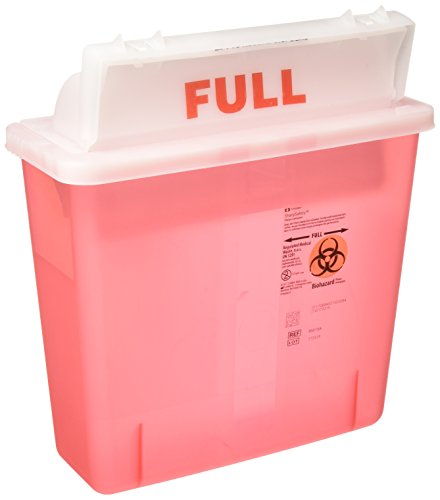 Contenedor de Puntas Covidien COV-8507SA SharpSafety con Tapa Contrapeso, 5 Cuartos, Transparente Rojo - imagen 6