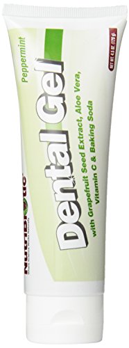 Gel Dental NutriBiotic de Menta Dorada, 4.5 Oz | Con GSE, Aloe, Vitamina C y Bicarbonato | Vegano, Biodegradable y Libre de Flúor, Gluten y SLS - imagen 2