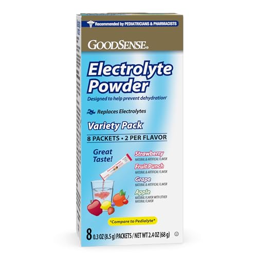 GoodSense Paquete Variado de Polvo Electrolítico, Fresa, Uva, Sabor Fruta, Manzana, Mezcla de Electrolitos - imagen 1
