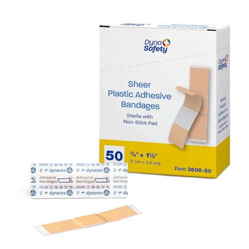 Curitas Adhesivas Transparentes Dynarex Resistentes al Agua y Estériles con Almohadilla Sin Pegamento para ros Auxilios - 3/8 x 1 1/2, 1 Caja de 50 - imagen 6