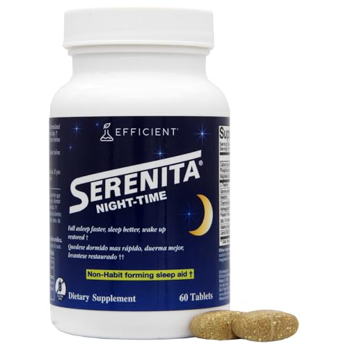 Suplemento Serenita para Dormir, Mezcla de Melatonina y Hierbas, No Habitual, 60 Tabletas, Paquete de 1, Sueño y Relajación Restful - imagen 4