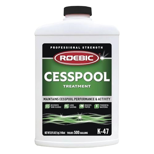 Tratamiento para Cesspool Roebic K-47-Q: Previene Atascos y Acumulación, Bacterias Exclusivas que Digeran Papel, Elimina Lodo - 32 Onzas, Blanco/Verde - imagen 4