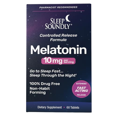 Melatonina 10mg Sleep Soundly, Acción Rápida, Fórmula de Sueño de Liberación Prolongada, 60 porciones, Azul - imagen 2