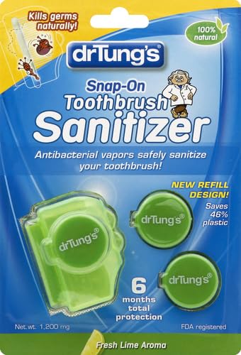 Tapa de Cepillo de Dientes Dr. Tung's Snap-On 2 Piezas - Funda de Cabezal, Estuche de Viaje, Protección de 60 Días, Incluye 4 Discos Desodorantes - - imagen 5