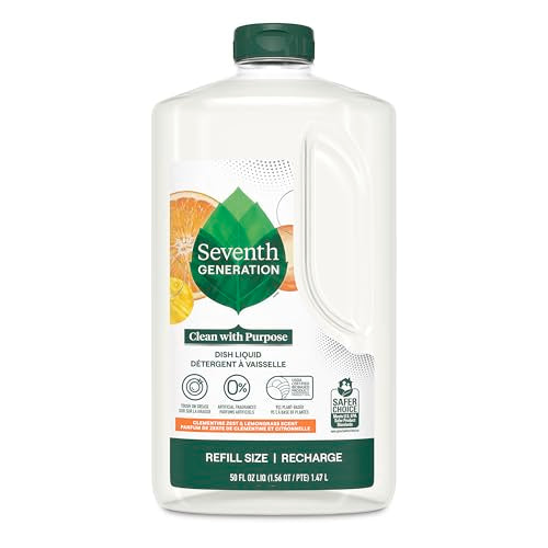 Jabón Líquido para Trastes Séptima Generación Recarga Clementina y Hierba Limón 50 Fl oz, Biodegradable - imagen 3