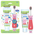 Kit de Entrenamiento Peppa Pig First Firefly, Cepillo de Dientes con Luz y Cerdas Suaves, Pasta Dental Natural de Fresa, 1.75 oz - imagen 1
