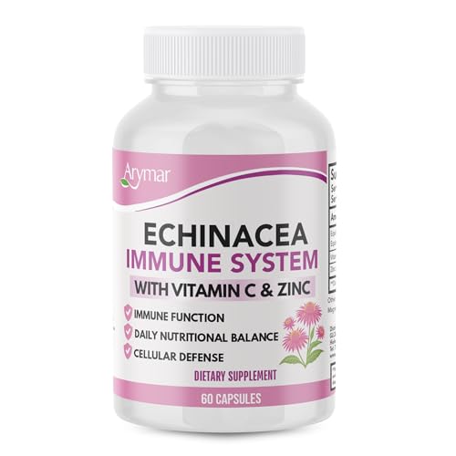 Complejo de Equinácea Arymar con Vitamina C y Zinc: Fórmula 3 en 1 para Temporada, Cápsulas Herbales Antioxidantes Naturales, 60 Cápsulas - imagen 3