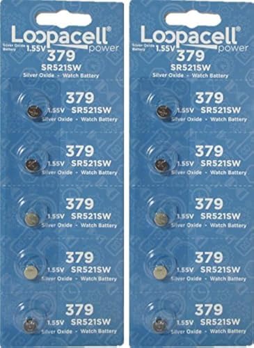 Baterías de Óxido de Plata Loopacell Tamaño 379 (SR521SW) - Paquete de 10 Baterías - imagen 2