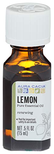 Aceite Esencial de Limón Aura Cacia, Aceite de Citrus Limon, Aromaterapia Brillante para Difusores, Sprays Ambientales, Cuidado de la Piel | 0.5 Fl - imagen 1
