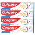 Pasta Dental Colgate Total Whitening, 5.1 oz, Paquete de 4, Fluoruro, Antibacteriana, para Placa, Gingivitis, Sensibilidad, Remoción de Manchas, Menta - imagen 1