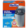 Bolsas de Basura Hefty Ultra Strong de 13 Galones, Negras, Resistentes, con Cierre de Cuerda, Control de Olores, Aroma Clean Burst, Paquete de 80 Bags - imagen 1