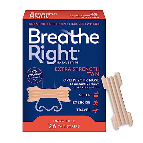 Tiras Nasales Breathe Right, Extra Fuerte, 26 piezas, Alivio de Congestión Nasal Sin Medicamentos, Mejora la Respiración y Reduce Ronquidos - imagen 2