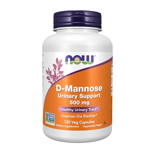 Suplementos NOW Foods, D-Mannosa 500 mg, Verificado Non-GMO, Salud del Tracto Urinario*, 120 Cápsulas Veganas - imagen 2