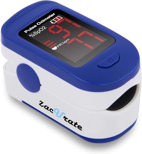 Oxímetro de Pulso Zacurate 500BL para Dedo, Monitor de Saturación de Oxígeno en Sangre, Incluye Pilas (Azul Marino) - imagen 3