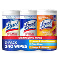 Paquete de Toallitas Desinfectantes Lysol, Esenciales para Dormitorios, Toallitas Multi-Superficie, Limón y Flor de Lima, Lino Fresco, Mango y - imagen 1