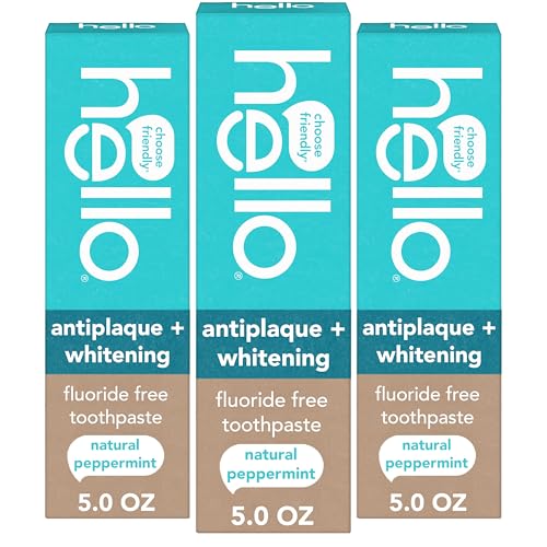 Pasta de Dientes Antisarro y Blanqueadora Hello, Sin Flúor, Sabor Natural a Menta, 5 Oz, 3 Paquetes - imagen 1