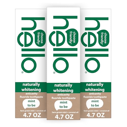 Pasta de Dientes Natural Blanqueadora con Flúor Hello, Aceite de Coco y Árbol de Té, Combate el Mal Aliento, Hidratante, 3 Paquetes de 4.7 Oz - imagen 4