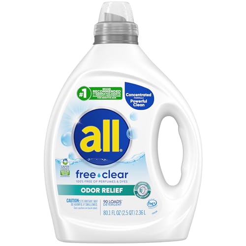 Detergente Líquido All para Ropa, Libre de Fragancia, Para Piel Sensible, 2X Concentrado, 90 Cargas, Hipoalergénico y Sin Olores - imagen 2