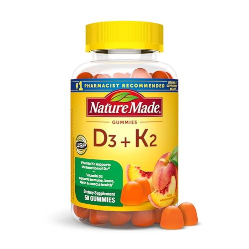 Gomitas de Vitamina D3 K2 Nature Made, 5000 UI por porción para huesos, dientes, músculos e inmunidad, 50 gomitas, 25 días de suministro - imagen 3
