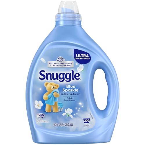 Suavizante de Telas Líquido Snuggle, Ultra Concentrado, 80 Oz, 200 Cargas Medias, Acondicionador Azul Brillante, Aroma Duradero, Suaviza, Reduce - imagen 4