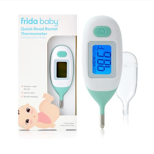 Termómetro Rectal Frida Baby para Bebés, Termómetro Digital para Fiebre, Rápido y Preciso, Resistente al Agua, Incluye Estuche Claro, Memoria para - imagen 1