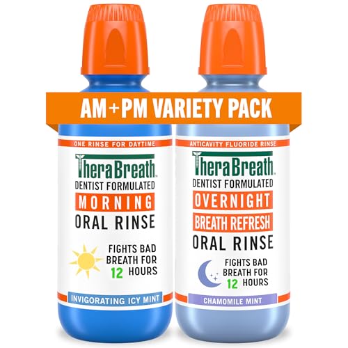 Paquete de Enjuague Bucal TheraBreath AM + PM, Enjuagues de Mañana y Noche, 16 fl oz (2 Paquetes) - imagen 5