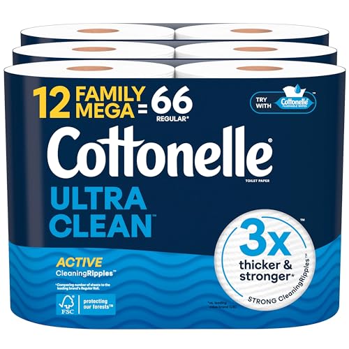 Papel Higiénico Cottonelle Ultra Clean con Textura de Limpieza Activa, 12 Mega Rollos Familiares = 66 Rollos Regulares - imagen 2