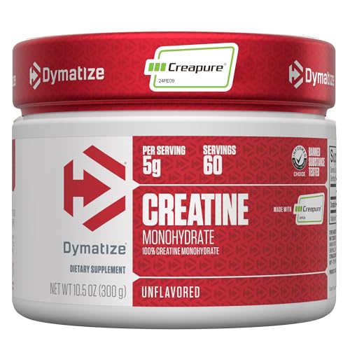 Creatina Monohidratada Dymatize con CREAPURE (Producto de Alemania), 5g por porción, 60 porciones (300g), Creatina para Mujeres y Hombres, Libre de - imagen 5