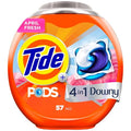Detergente en cápsulas Tide PODS 4 en 1 con Downy, 57 piezas, quitamanchas, frescura, suavidad y protección de telas, compatible con HE - imagen 1