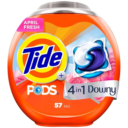 Detergente en cápsulas Tide PODS 4 en 1 con Downy, 57 piezas, quitamanchas, frescura, suavidad y protección de telas, compatible con HE - imagen 2