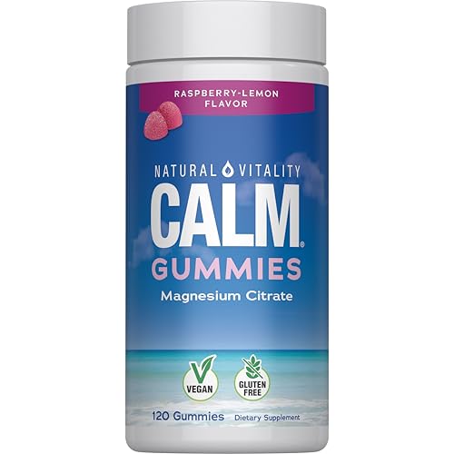 Natural Vitality Calm, Suplemento de Citrato de Magnesio, Gummy de Alivio del Estrés, Respuesta Saludable al Estrés, Sin Gluten, Vegano, Frambuesa - imagen 2
