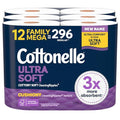 Papel Higiénico Cottonelle Ultra Suave con Textura de Limpieza Acogedora, 12 Rollos Mega Familia = 54 Rollos Regulares - imagen 1